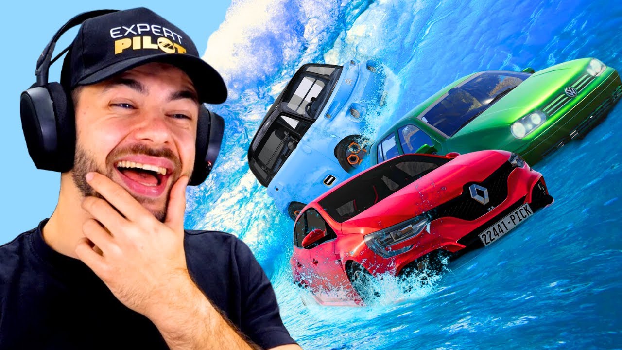 VOS VOITURES vs LE TSUNAMI sur BeamNG