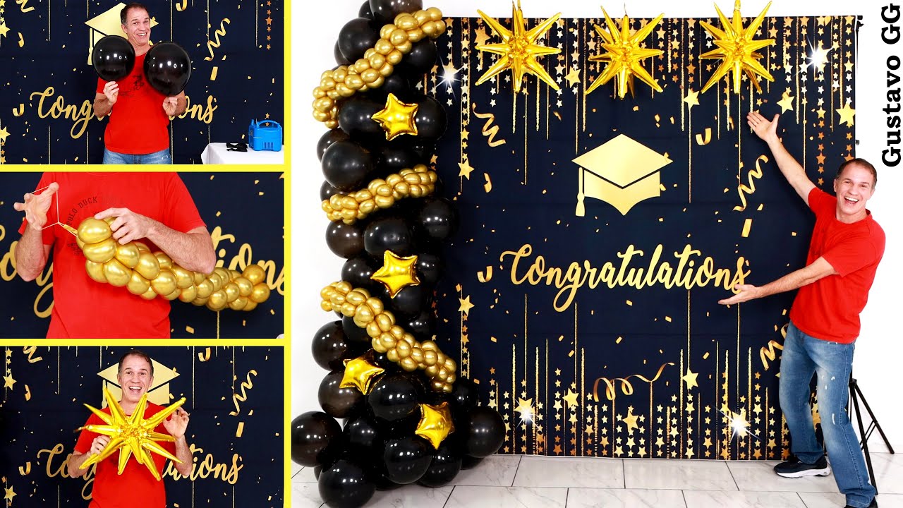 3 IDEAS 🤩 DECORACION CON GLOBOS 😍 graduación 👨‍🎓 decoraciones para cumpleaños - Gustavo gg