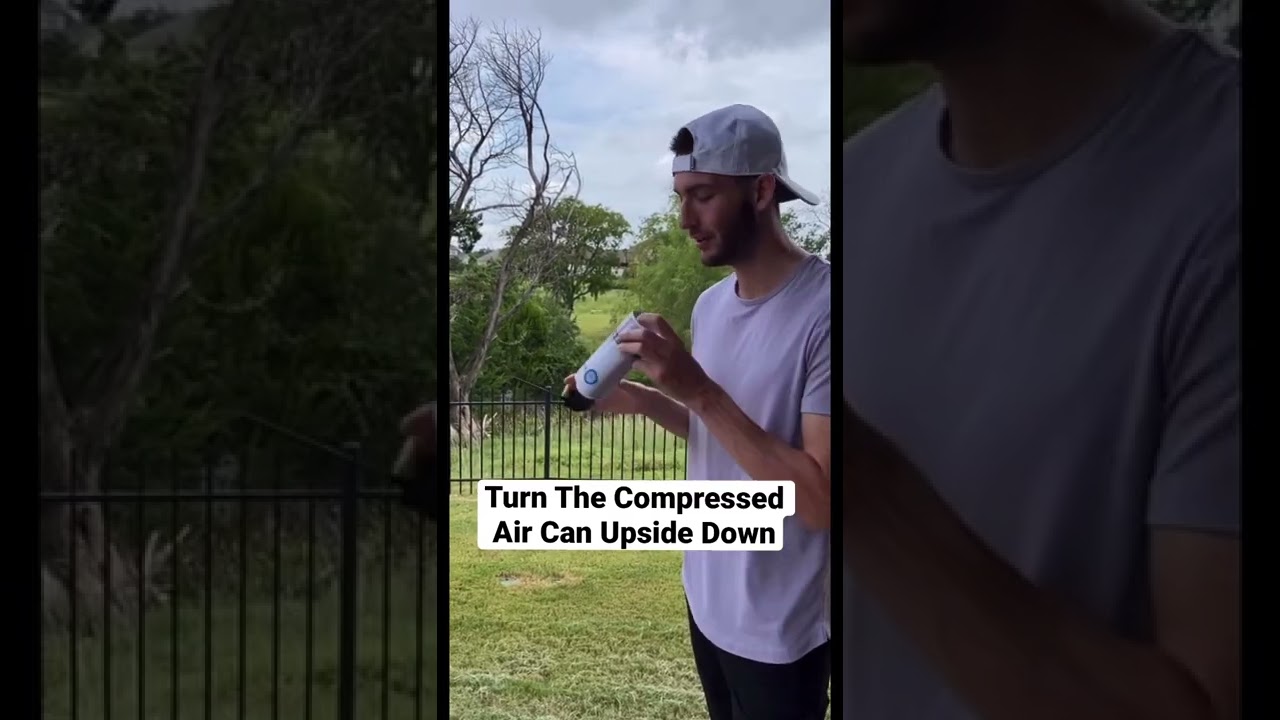 Turn The Compressed Air Can Upside Down #Shorts