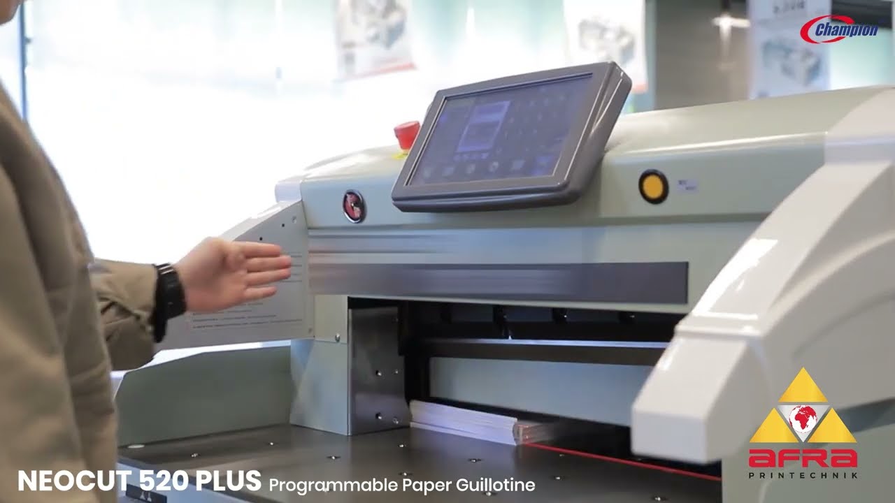Champion NEOCUT 520 PLUS – High-Precision Programmable Paper Guillotine | Afra Printechnik