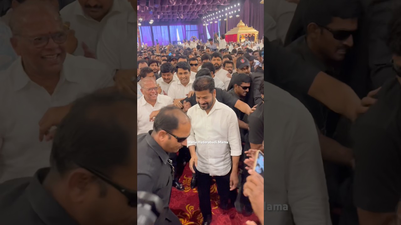 CM Revanth Reddy Entry at Marriage Full Fans Crowd #congress #revanthreddy #congressnews #viral