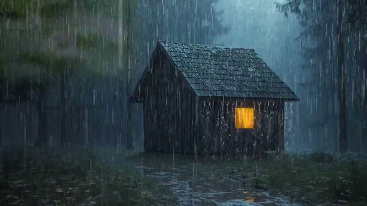 99% of YOU will Fall Asleep Fast | Strong Rain & Mighty Thunder on the Roof of Forest House at Night