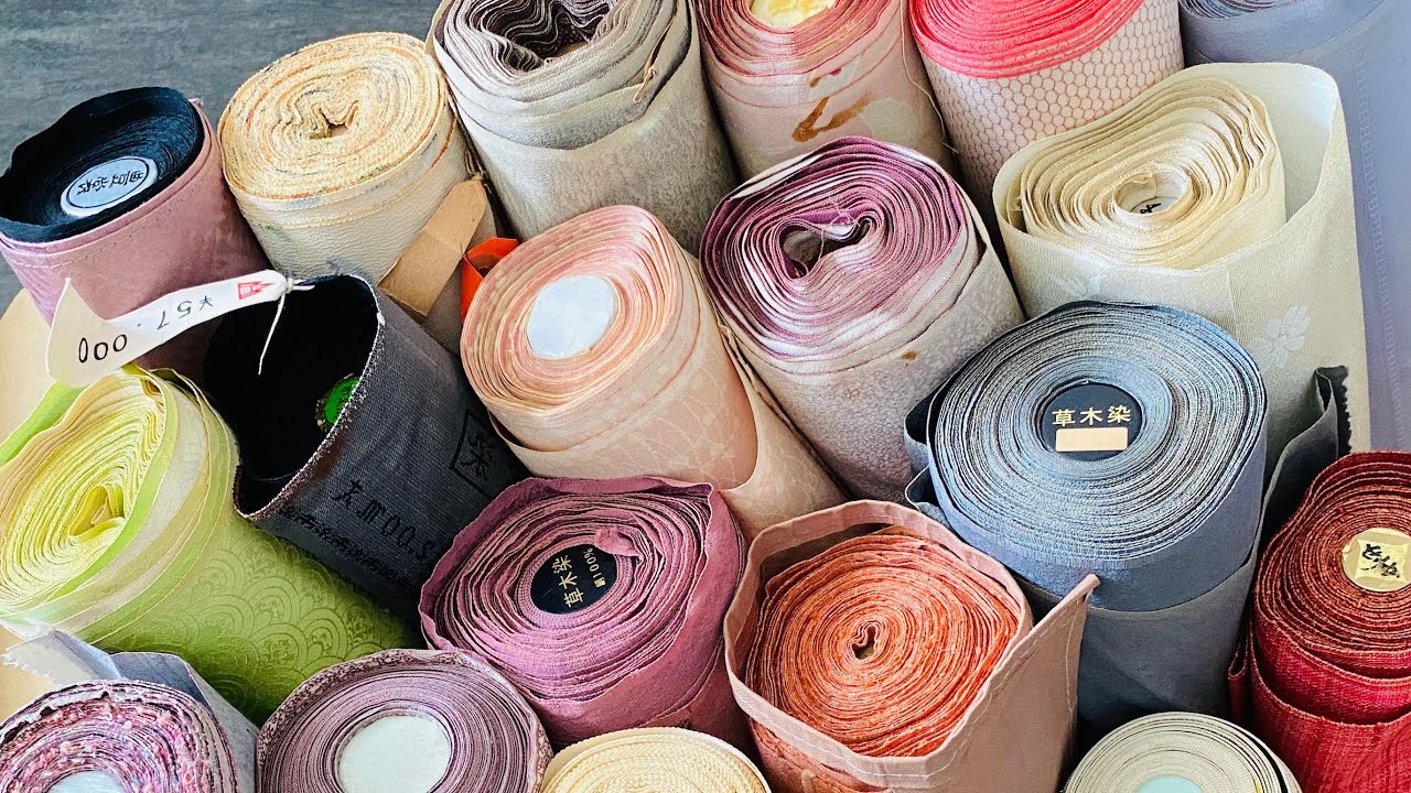 Unboxing Silk Japanese Kimono Fabric Bolts. Plant Dyed Yuzen, Hand Woven, Tango Chirimen, Nishijin