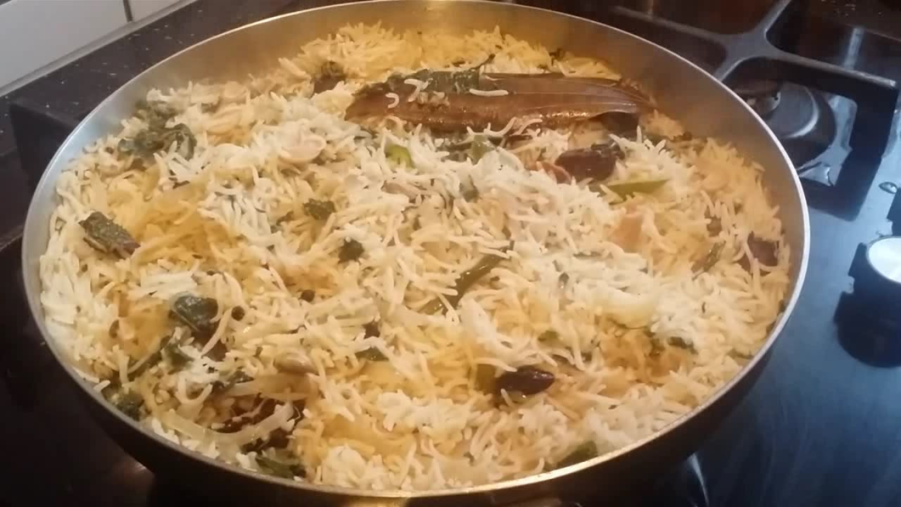Bagara Rice, mild spicy and aromatic rice preparation