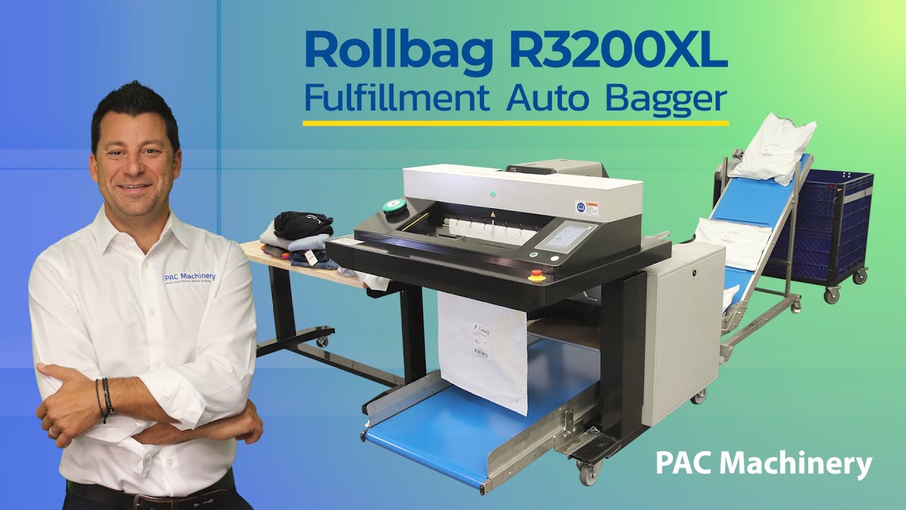 Rollbag R3200XL Fulfillment Auto Bagger packaging poly mailer bags of different lengths