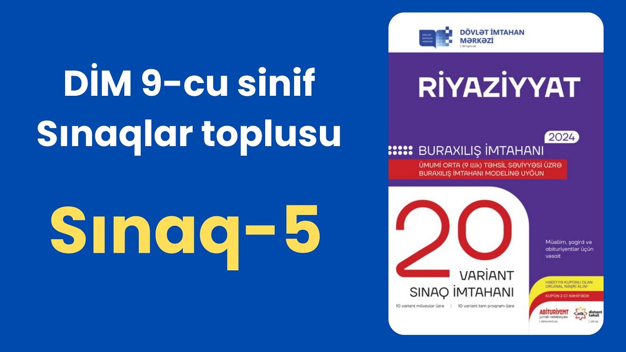 DİM 20 variant sınaq imtahanı 9-cu sinif sınaq-5