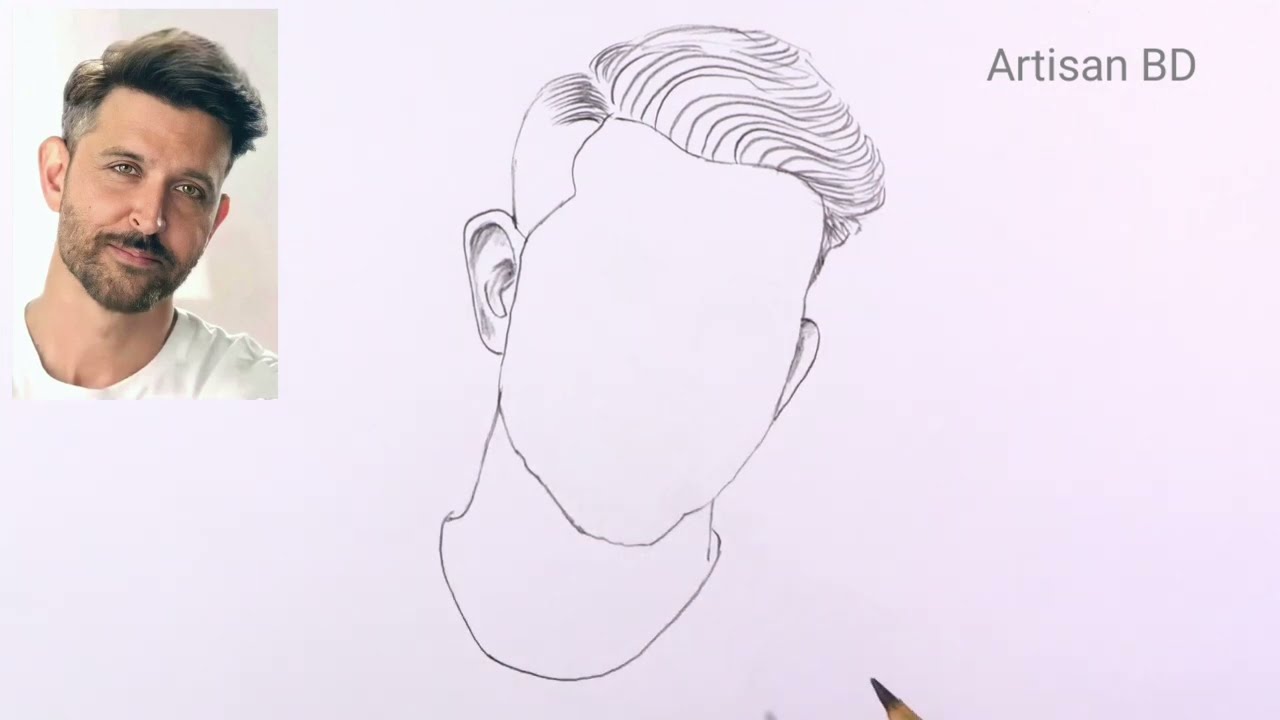 How To Draw Realistic Face Hrithik Roshan | Step By Step Hrithik Roshan Easy Pencil Drawing