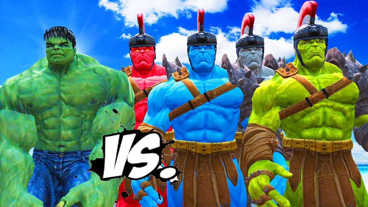 THE INCREDIBLE HULK VS RED HULK, BLUE HULK, GREY HULK, GREEN HULK