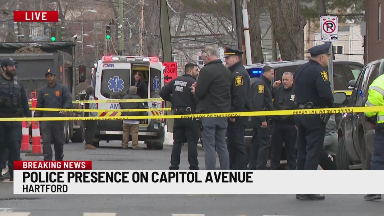 Heavy police presence on Capitol Avenue in Hartford