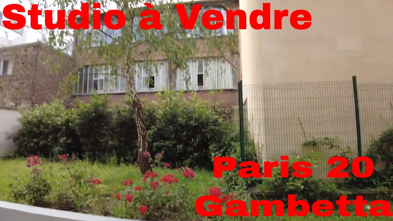 Studio à vendre Paris 20 Gambetta, au calme sur jardin dans immeuble récent