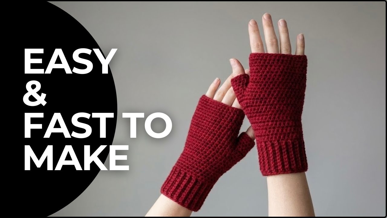 Crochet Fingerless Gloves Tutorial | Easy & Quick (Beginner Friendly)