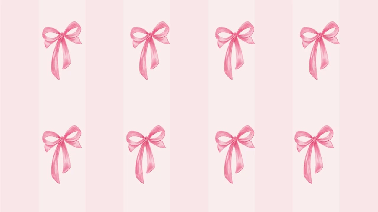 🎀 1 Hour Bow Wallpaper for Girls | Cute Aesthetic Background (Still, No Music)