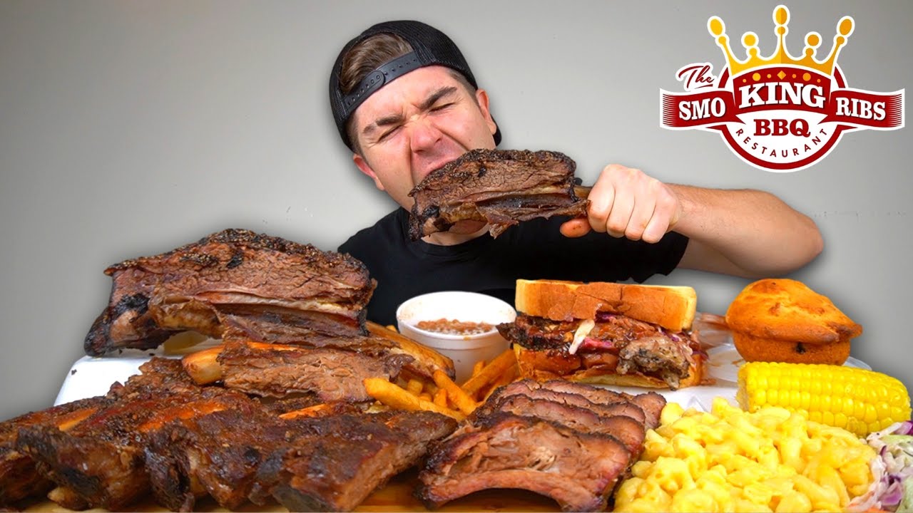 Incredible Texas BBQ Ribs Feast! Huge Short Rib, Beef Ribs, Pork Ribs, Cheesy Mac, Cornbread +