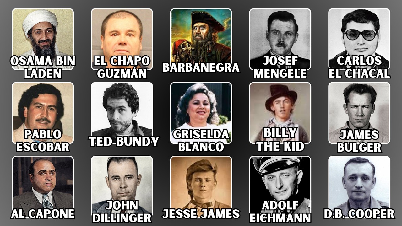 Los CRIMINALES m&aacute;s BUSCADOS de la HISTORIA Explicados en 25 minutos