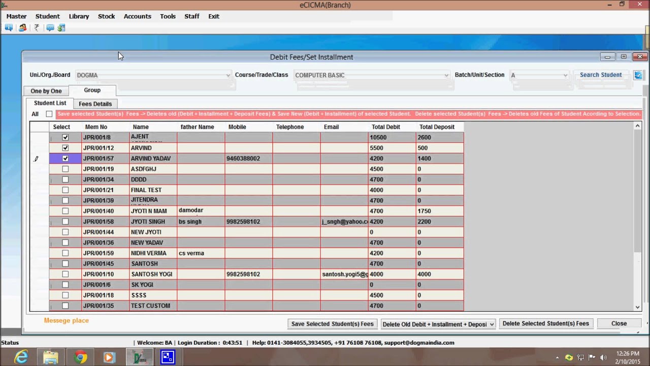 How to set fees and create installment in eCICMA