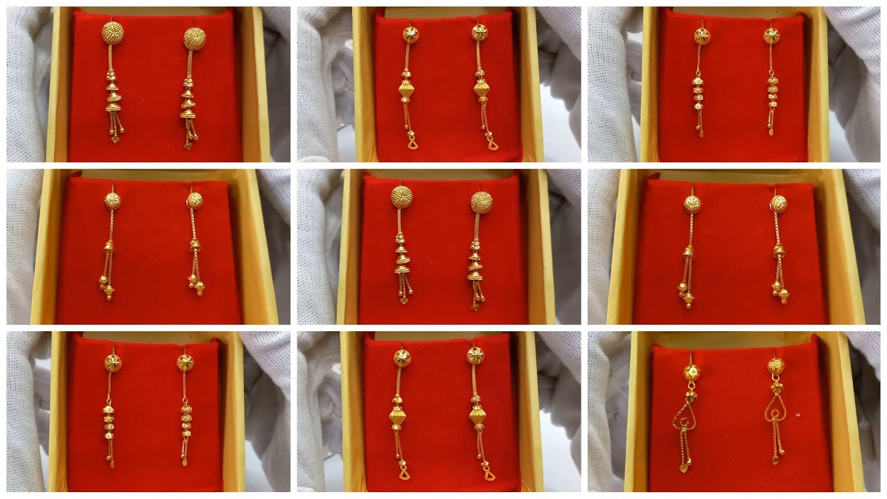 Gold Earrings Design Sui Dhaga || Gold Long Earrings New Designs