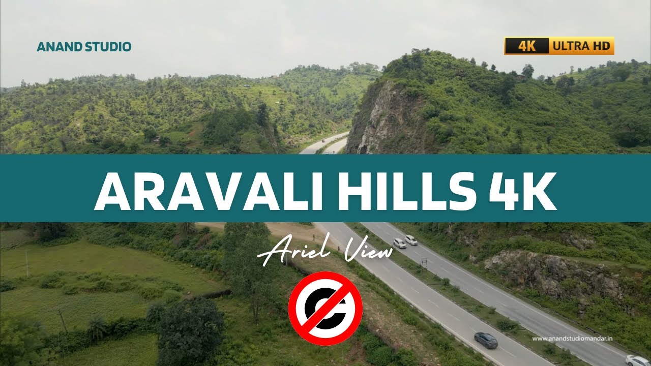 Udaipur Road & Aravalli Hills Drone Aerial View Royalty Free
