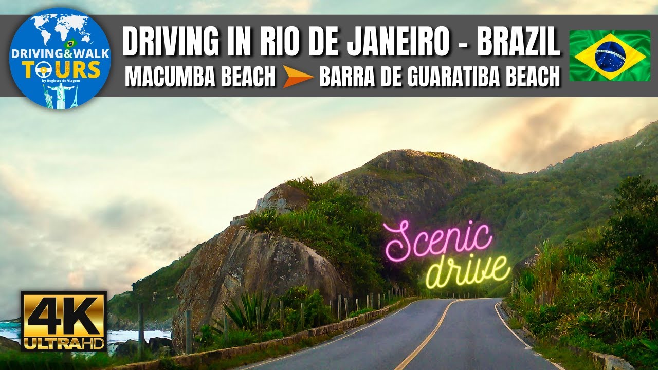 【4K】Driving in Rio de Janeiro, Brazil: Scenic Drive from Macumba Beach to Barra de Guaratiba Beach