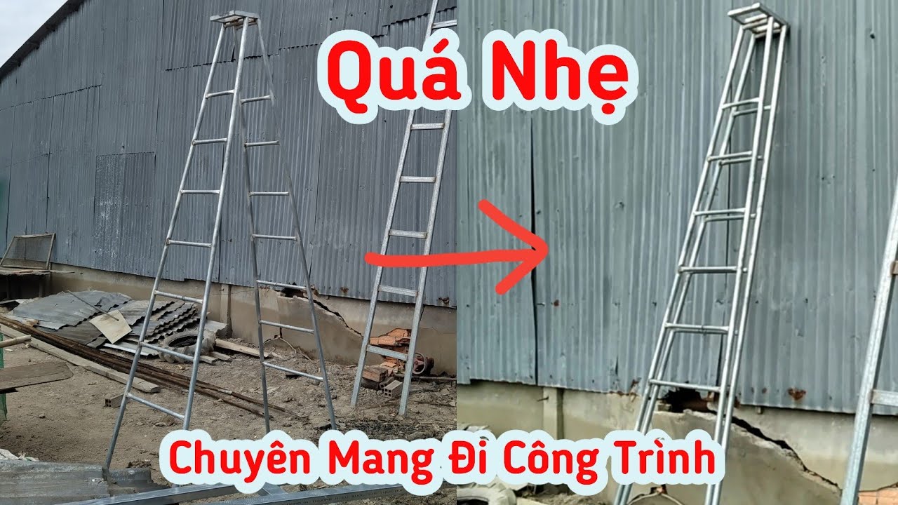 Làm Thang Chữ A vác xe máy đi công trình / Cách làm Thang Chữ A 2m7 Siêu Nhẹ. a super light ladder