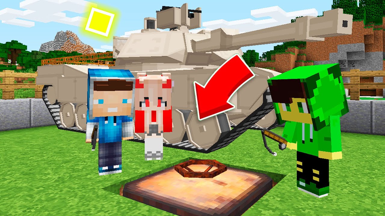 РЕБЯТА НАШЛИ СЕКРЕТНЫЙ ЛЮК ПОД ТАНКОМ В МАЙНКРАФТ ! Алексбой Minecraft
