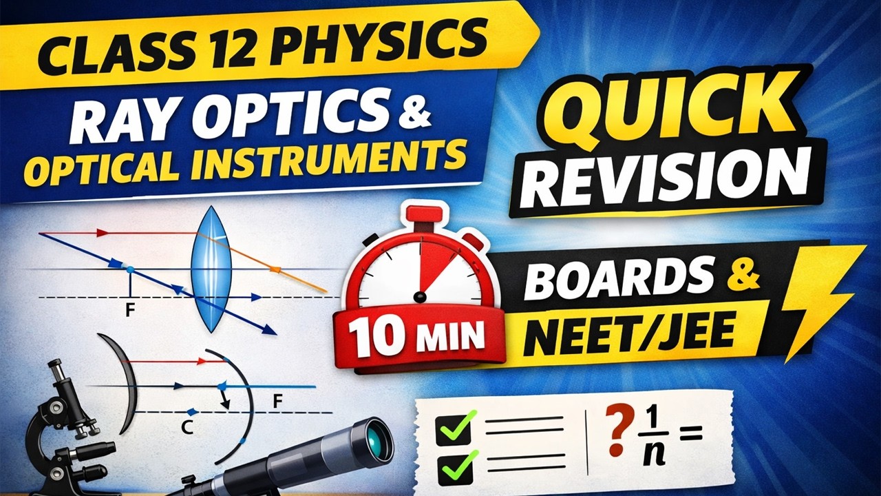 Class 12 Physics Chapter 9 Ray Optics & Optical Instruments | 10-Minute Quick Revision ⚡