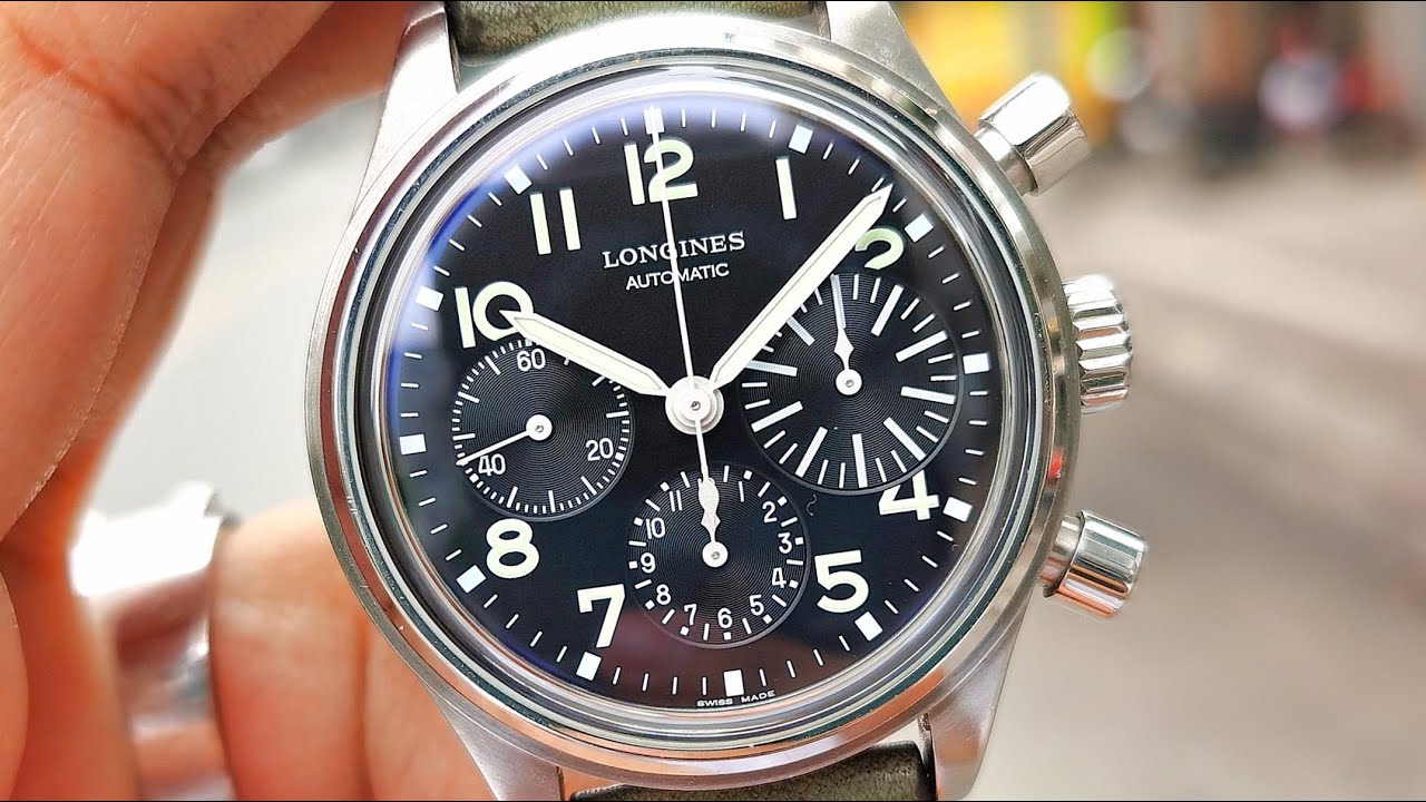[Tuyệt Đẹp] Longines Aviation Big Eyes Chronograph 41mm L2.816.4.53.2 | ICS Authentic
