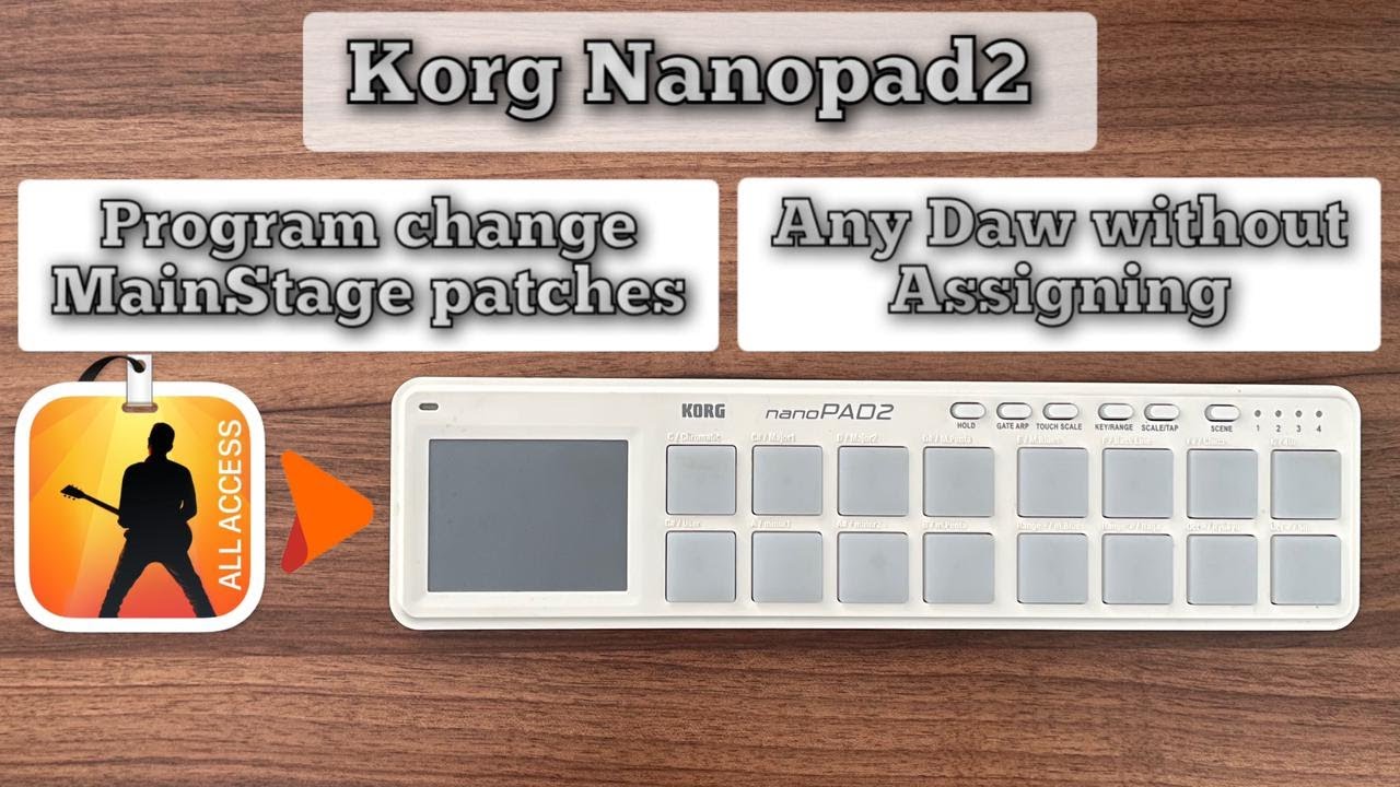Korg Nanopad2 mainstage patches program change & any daw without assigning .