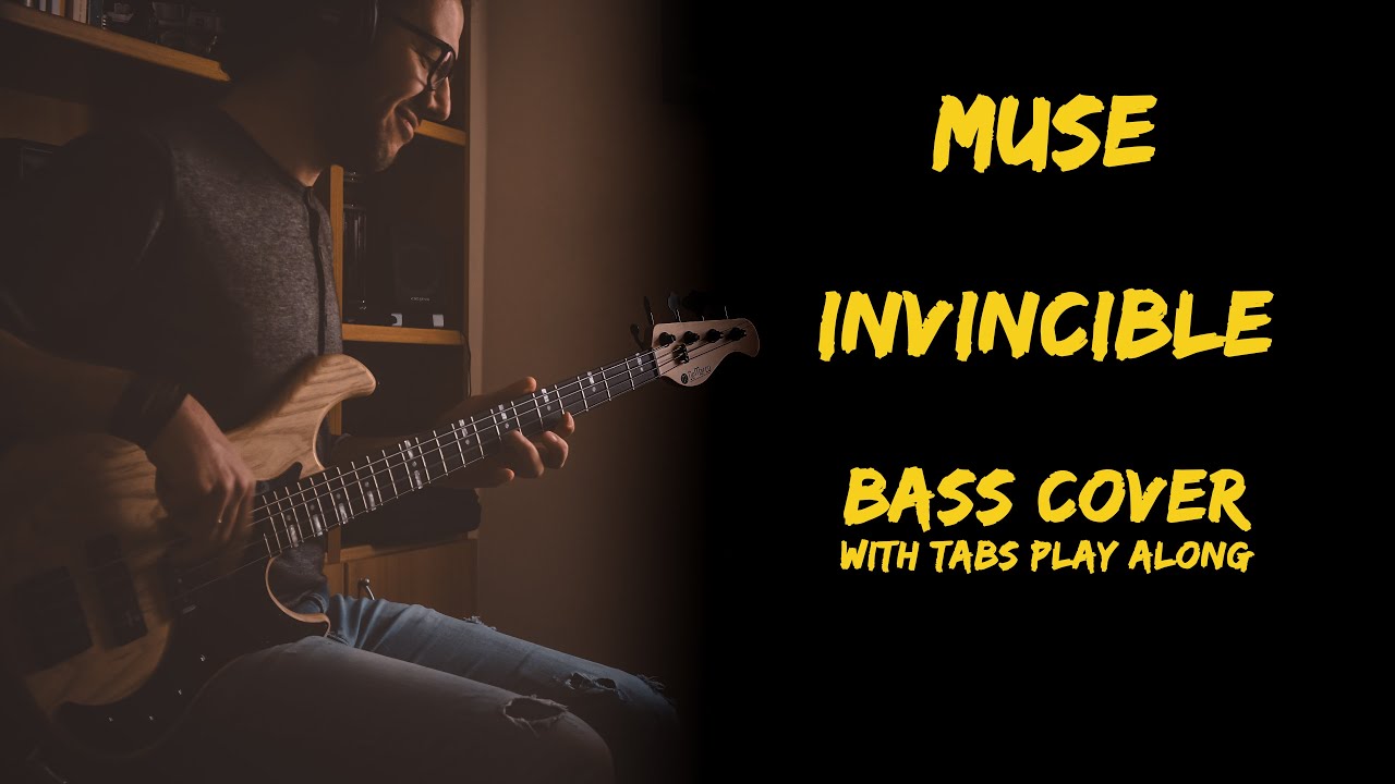 Muse - Invincible (Bass Cover)(With Tabs Play Along)(4K)