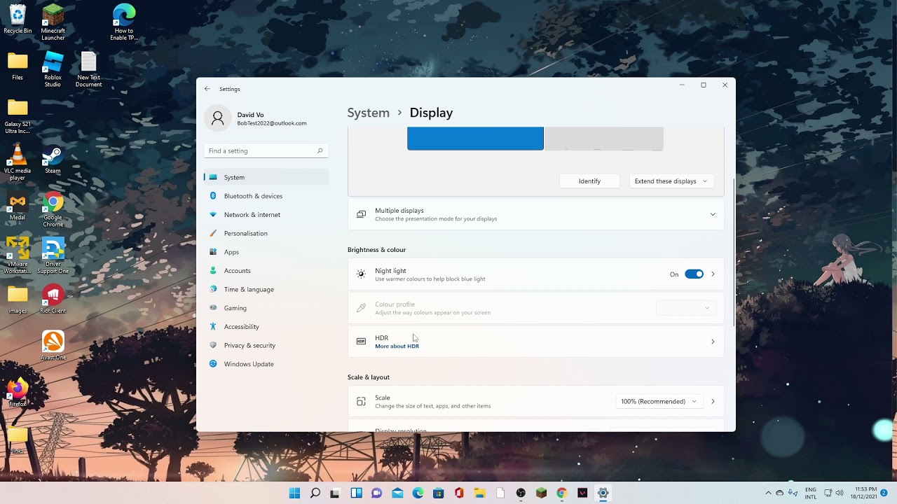 Windows 11: как включить или выключить ночной свет (желтый оттенок)
