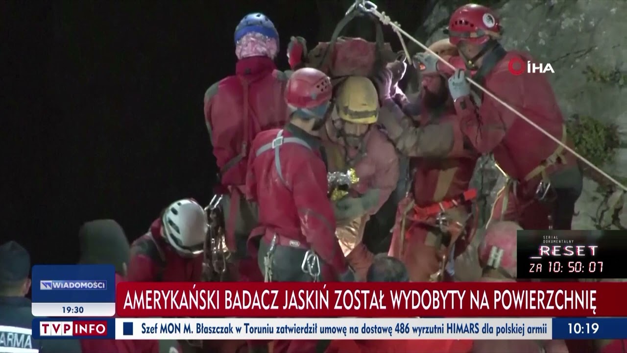 Amerykański speleolog wydobyty na powierzchnię. Pomogli ratownicy z Polsk