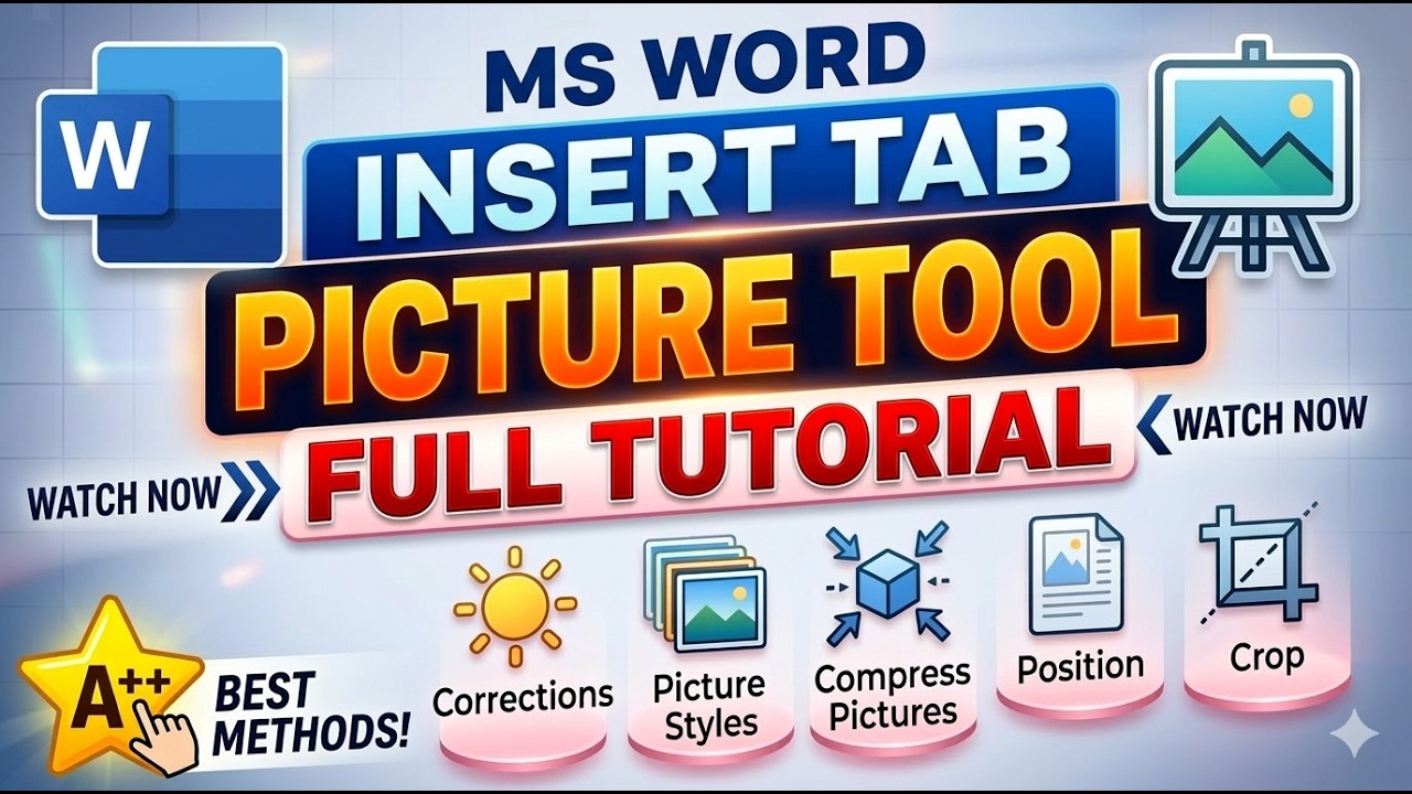 MS Word Picture Tools Explained in Hindi | Insert Tab Image Editing Complete Guide #msword #msoffice