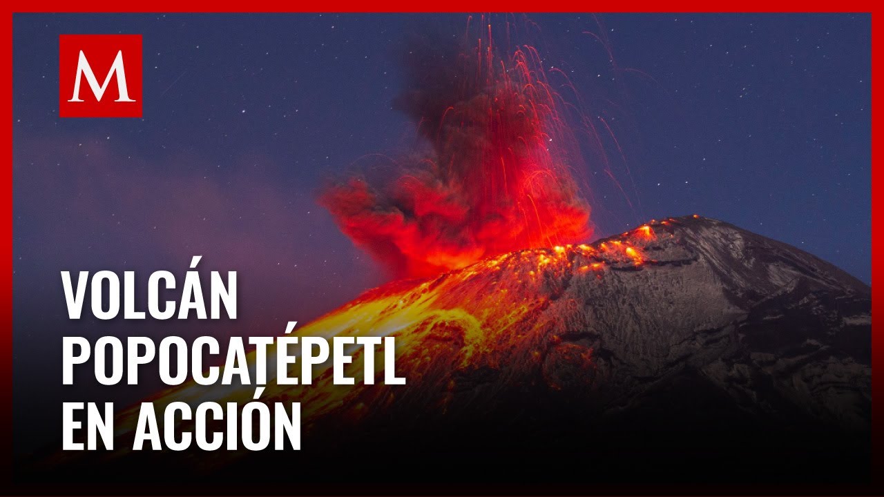 Popocatépetl emite erupción estromboliana con bombas de lava