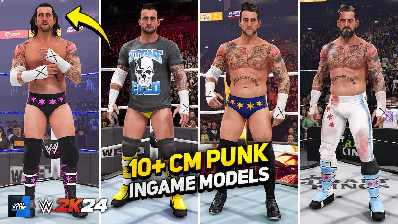 How To Unlock 10+ CM Punk Ingame Models in WWE 2K24!