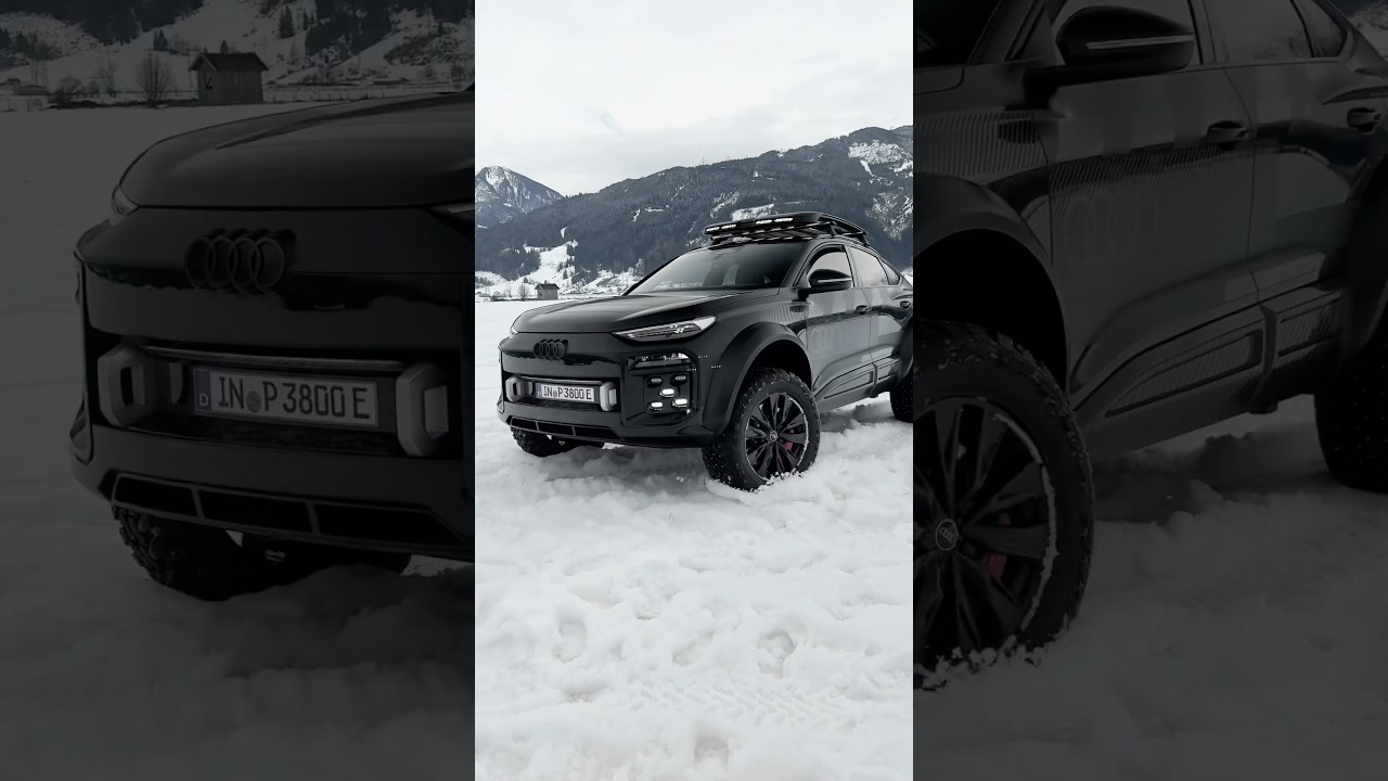 1 of 1 Audi Q6 e-tron Offroad Concept 🖤❄️ #audi #etron #offroad #concept #snow