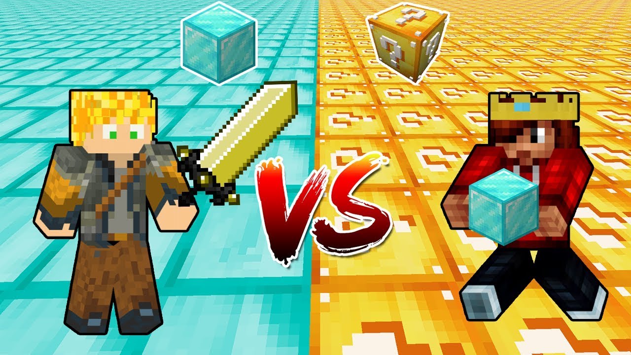 MUNDO RETO DE LUCKY BLOCK VS MUNDO RETO DE DIAMANTE NO MINECRAFT