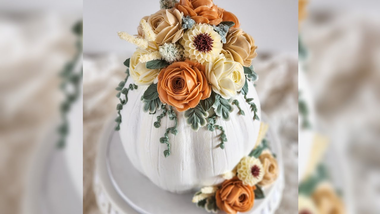 Buttercream pumpkin cake tutorial