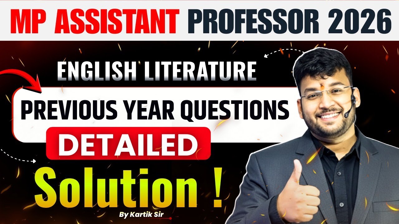 MP Assistant Professor English Classes 2026 | MP Assistant Professor Previous Year Questions