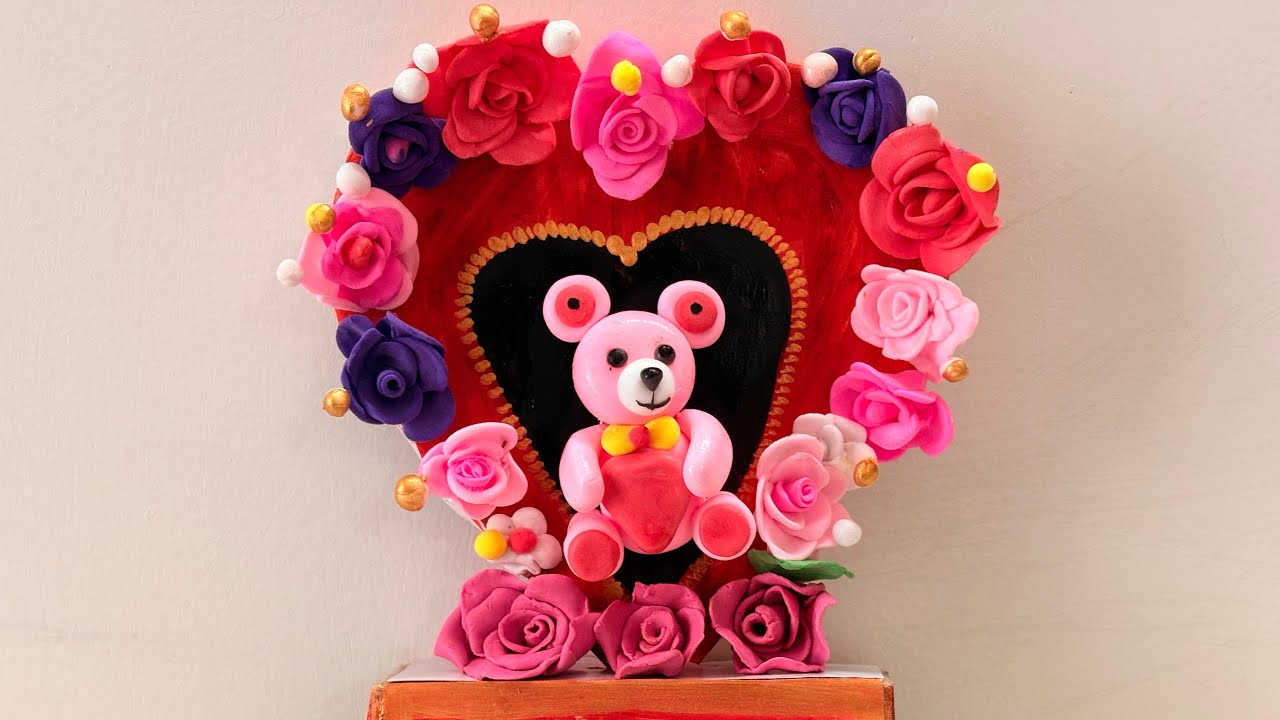DIY Valentines Day special clay art ❤️#valentines day #gift ideas # tutorial ❤️