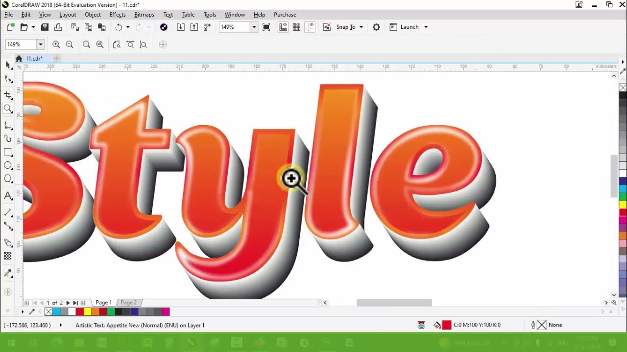 Best Text Effect Coreldraw | Coreldraw Me 3d Text Effect Kaise Banta hai