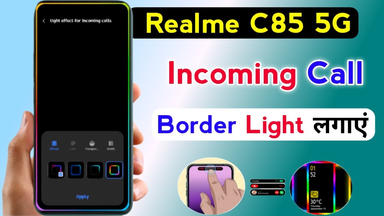 realme c85 incoming call border light | how to set incoming call light realme c85