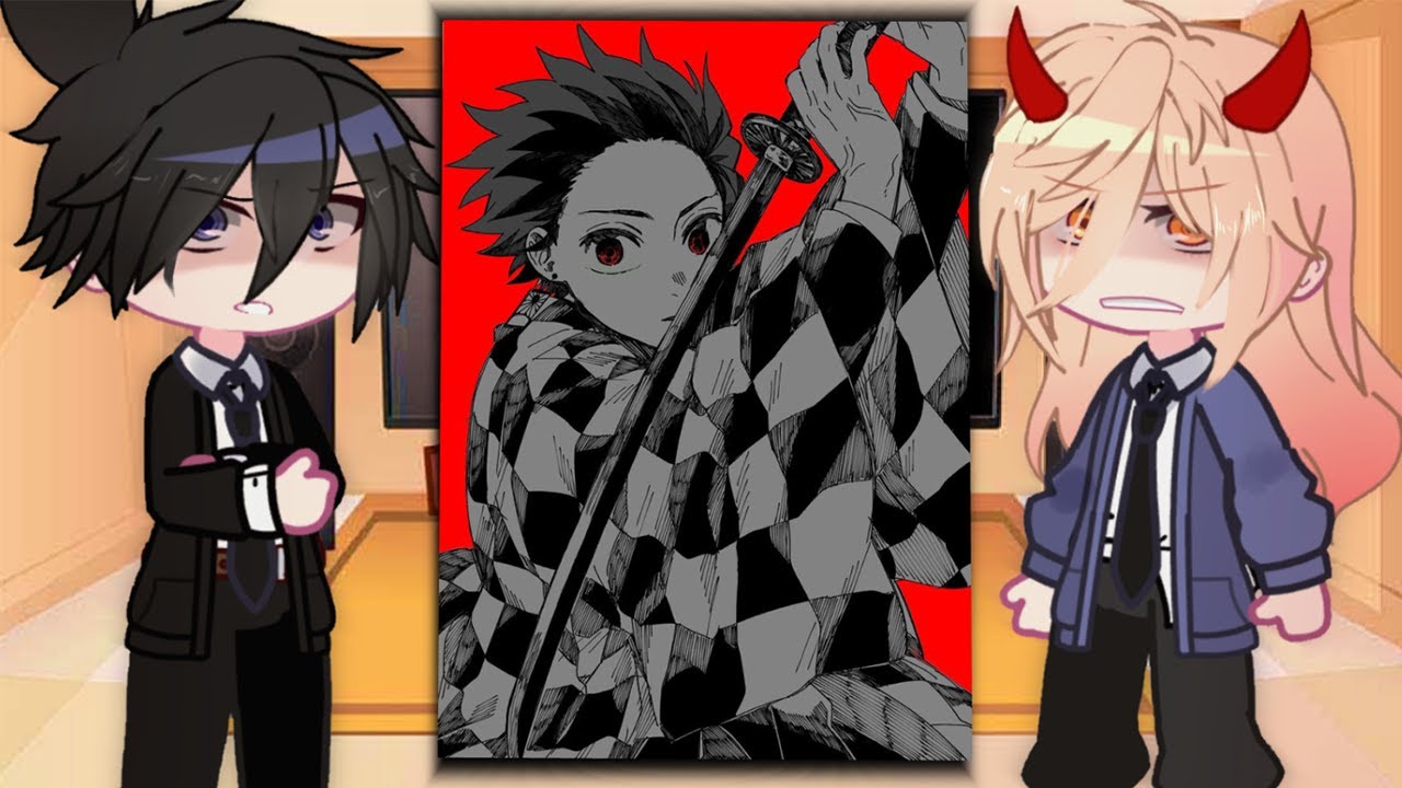 Chainsaw man react to Kimetsu No Yaiba (KNY) | Tanjiro | Demon Slayer | Gacha Club