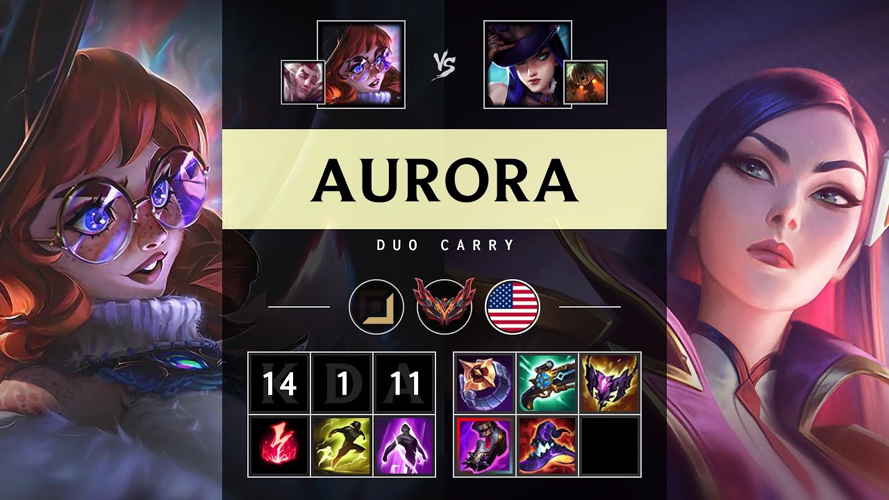 Aurora Carry vs Caitlyn: Legendary - NA Grandmaster Patch 25.S1.2