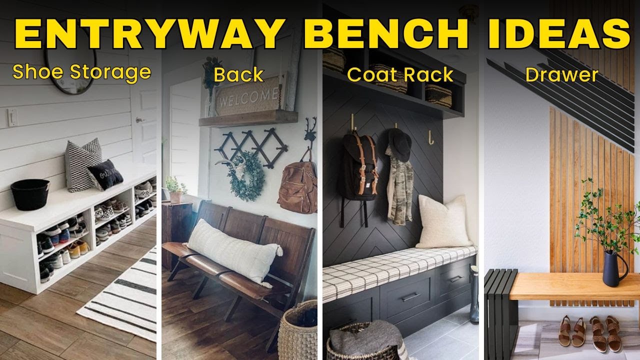 100 Modern Entryway Bench Ideas For Mudroom With Shoe Storage, Coat Rack, Back, and Drawer
