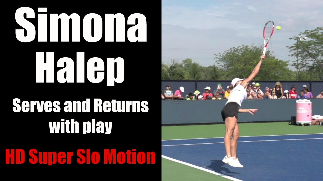 Simona Halep HD Super Slow Motion Serves and Returns w/ Play