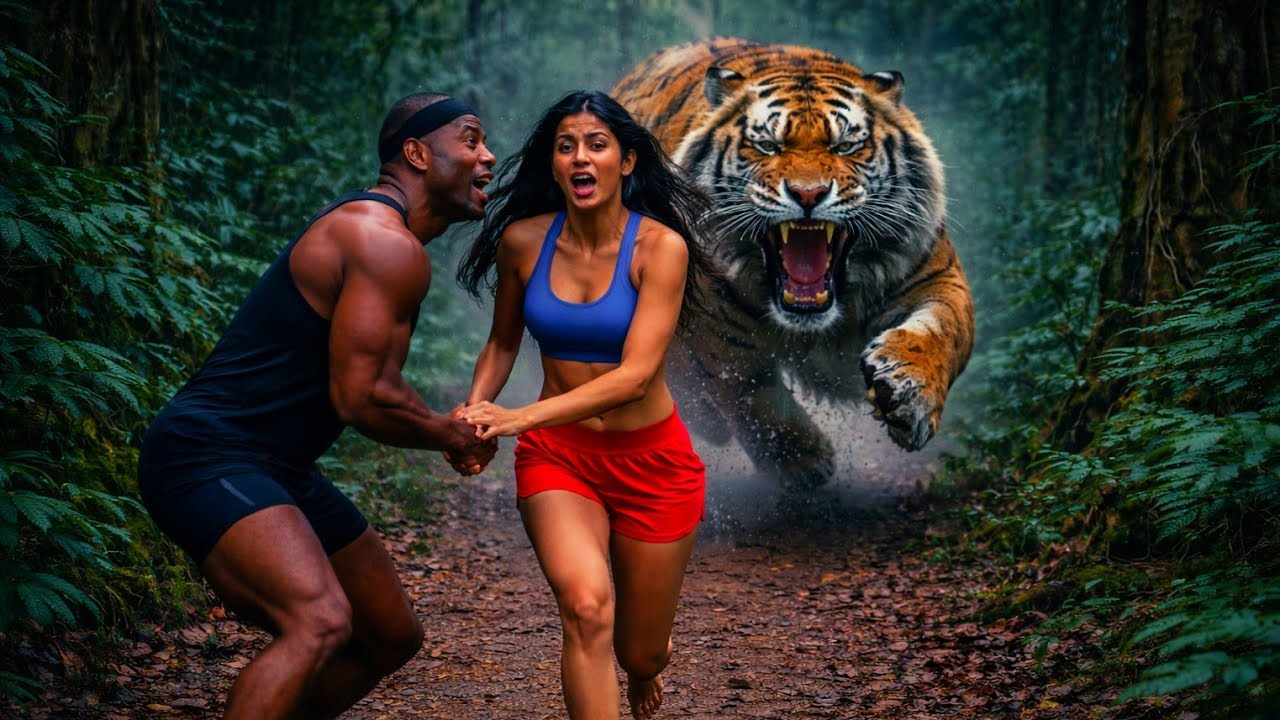 “Romance Meets Danger in the Jungle 😱🔥” “They Were running… Until a Tiger Jumped Out 😱🐅”