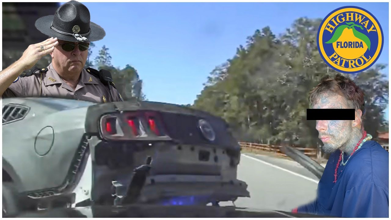 TATTED Perp in MUSTANG 5.0 F***S w/ WRONG Florida Highway Patrol & gets LIFTED UP!