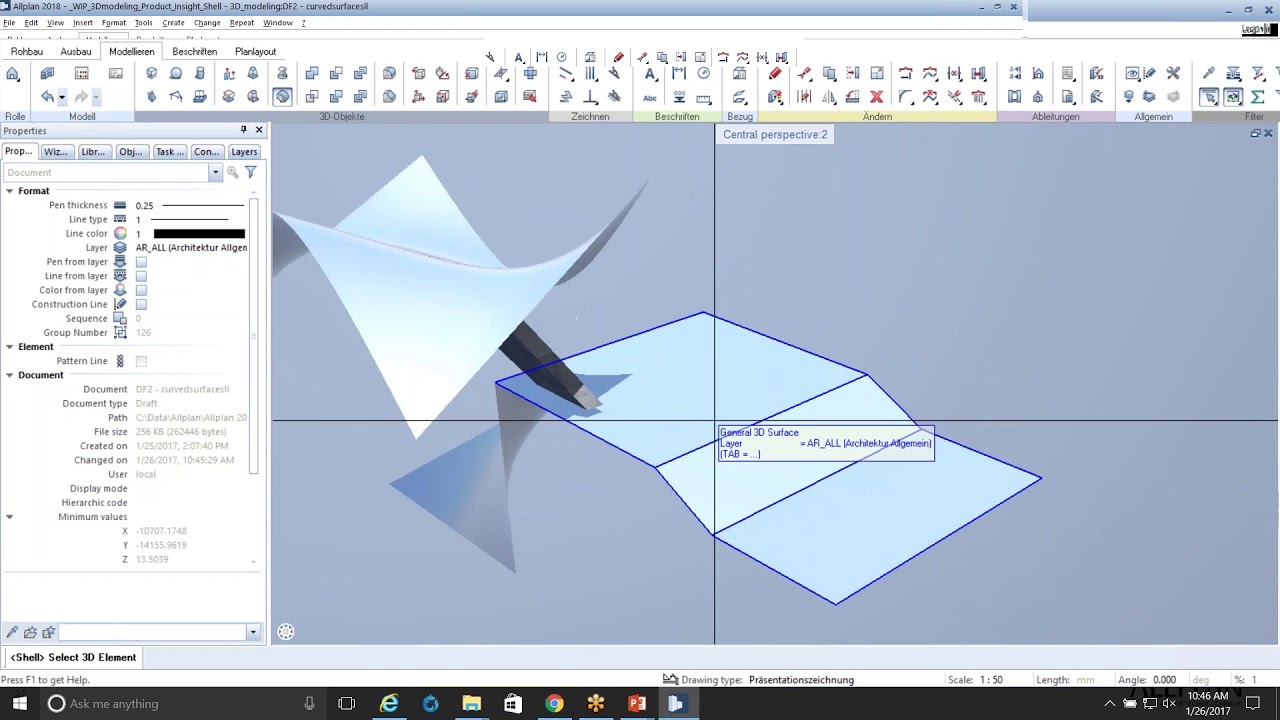 Allplan 2018: New Shell tool to Create Volumes from Freeform surfaces