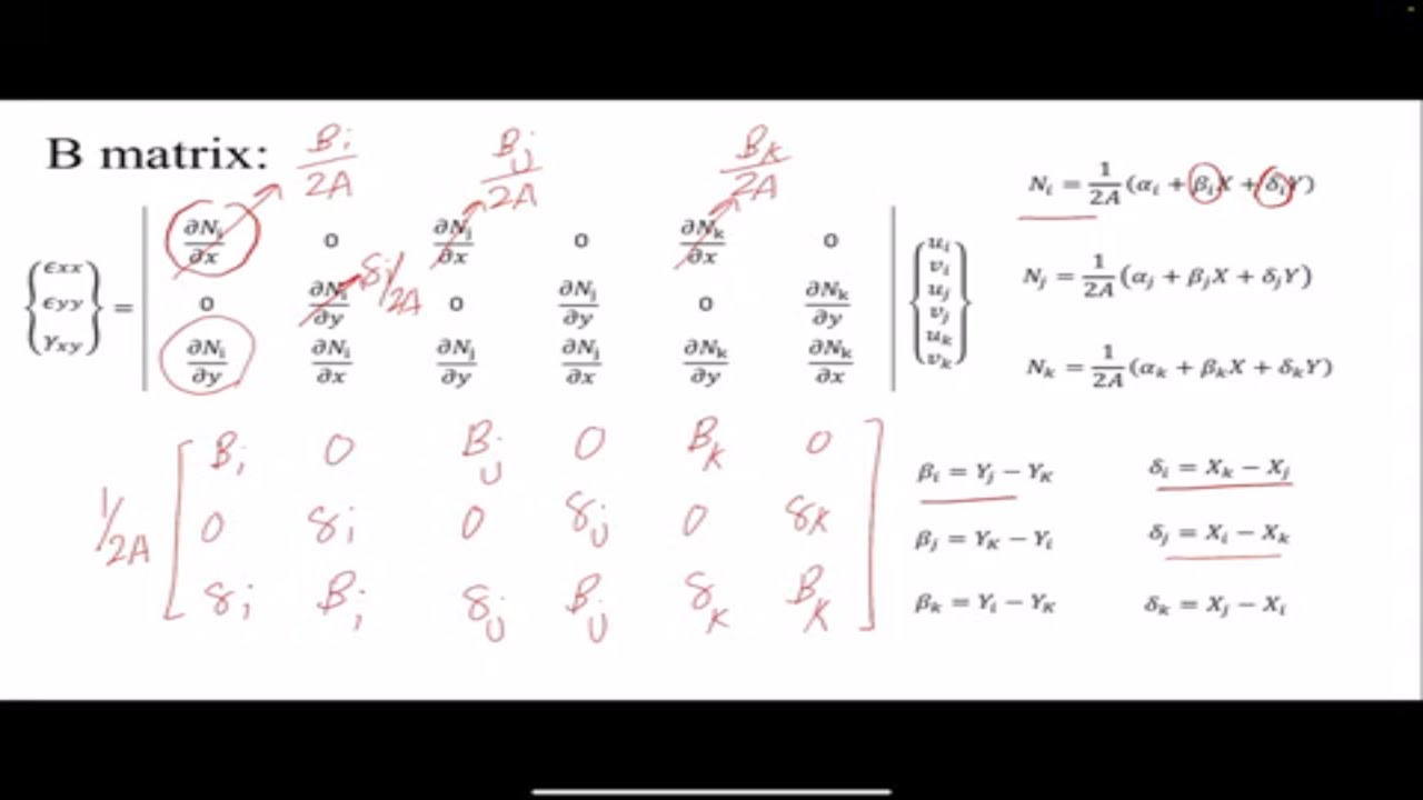 Lecture 16: Triangular elements- Shape Functions, B matrix and stiffness matrix