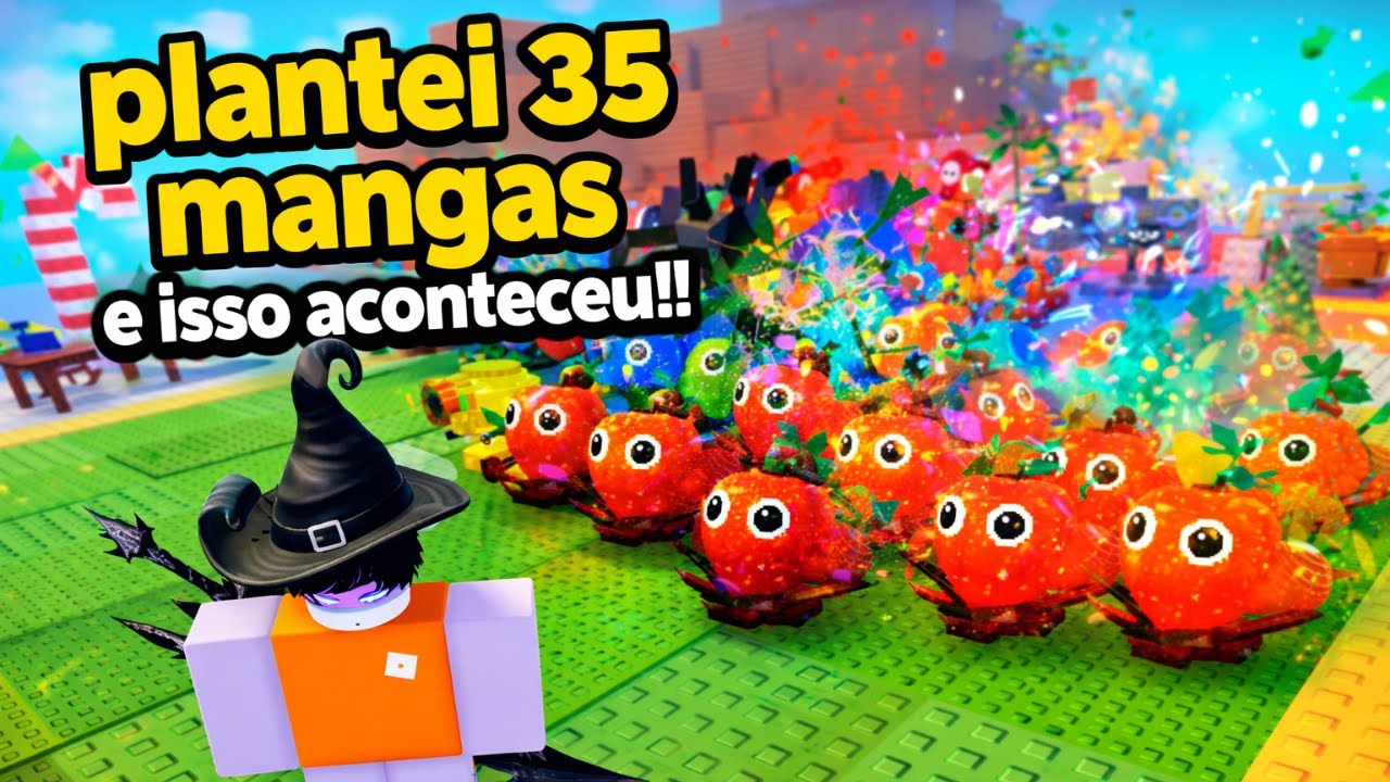 PLANTEI 35 MANGAS NO PLANTAS VS BRAINROTS E CONSEGUI MANGAS COM MUTAÇÕES #plantsvsbrainrots #roblox