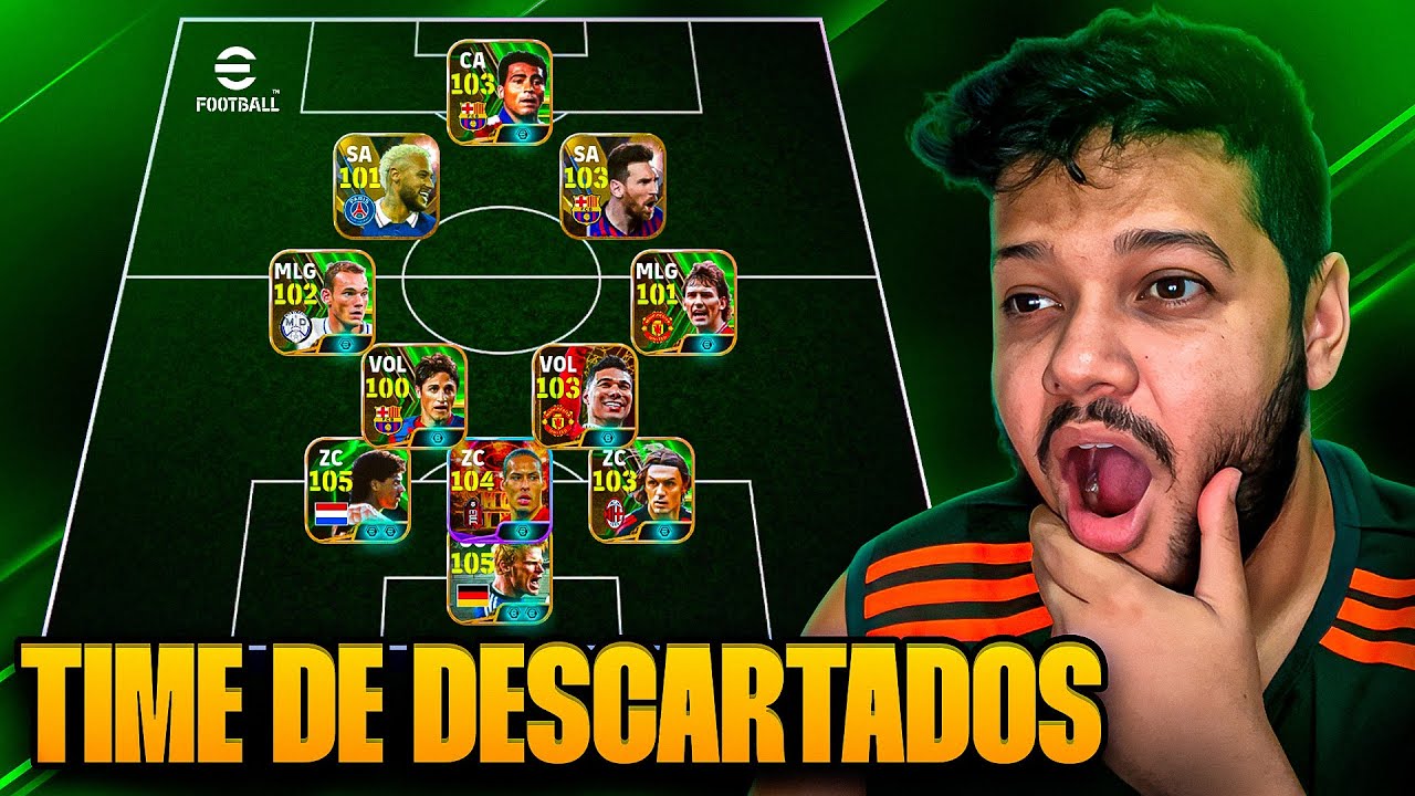 MONTEI UM TIME com os épicos que FORAM DESCARTADOS no Efootball Mobile